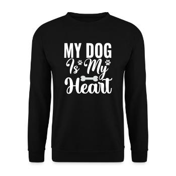 Mein Hund ist mein Herz - Unisex Pullover - Schwarz - Vorne - Alina (178cm) & Michal (187cm)