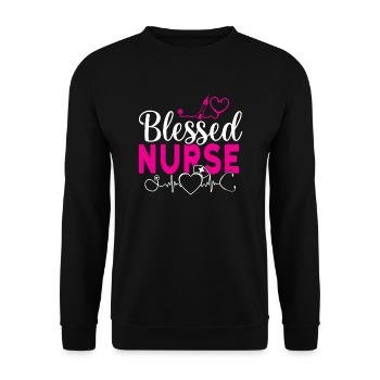 Infirmière bienheureuse Krankenschwester - Sweat-shirt Unisexe - noir - Devant - Alina (178cm) & Michal (187cm)