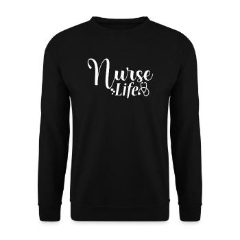 Nurse Life - Unisex Sweatshirt - black - Front - Alina (178cm) & Michal (187cm)