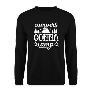 Hiking hikers camping funny saying - Unisex Sweatshirt - black - Front - Alina (178cm) & Michal (187cm)