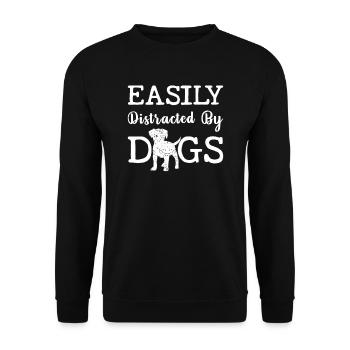 Easily distracted by dogs - Unisex Sweatshirt - black - Front - Alina (178cm) & Michal (187cm)