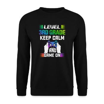 Niveau 3RD GRADE restez calme et jouez - Sweat-shirt Unisexe - noir - Devant - Alina (178cm) & Michal (187cm)