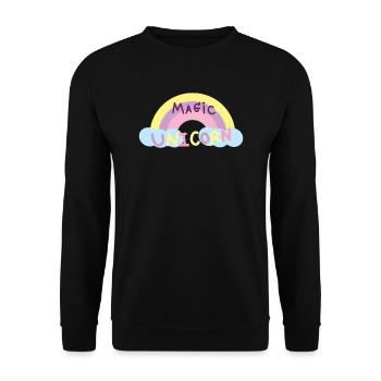 Einhorn Magic Unicorn - Unisex Sweatshirt - black - Front - Alina (178cm) & Michal (187cm)
