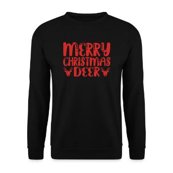 Affreux Noël Joyeux cerf de Noël - Sweat-shirt Unisexe - noir - Devant - Alina (178cm) & Michal (187cm)