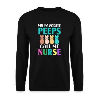 Lieblingskollegen nennen mich Krankenschwester - Unisex Pullover - Schwarz - Vorne - Alina (178cm) & Michal (187cm)
