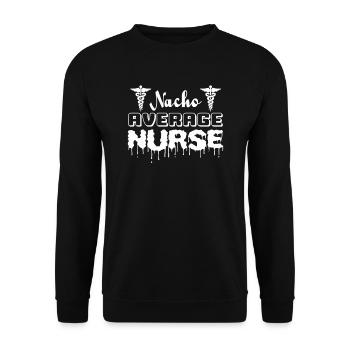 Nacho Average Nurse - Unisex Sweatshirt - black - Front - Alina (178cm) & Michal (187cm)