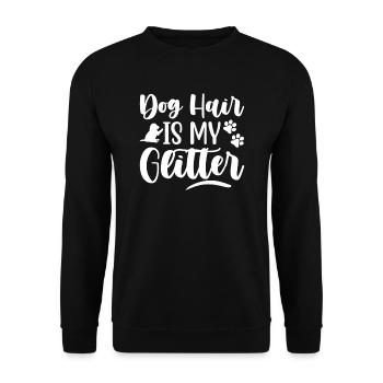 Hundehaar ist mein Glitzer - Unisex Pullover - Schwarz - Vorne - Alina (178cm) & Michal (187cm)