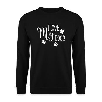 J’aime mes chiens - Sweat-shirt Unisexe - noir - Devant - Alina (178cm) & Michal (187cm)