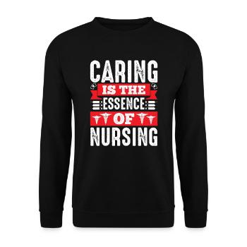 Fürsorge ist das Wesen einer Krankenschwester - Unisex Pullover - Schwarz - Vorne - Alina (178cm) & Michal (187cm)