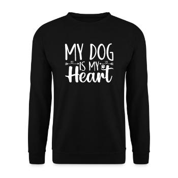 My dog is my heart - Unisex Sweatshirt - black - Front - Alina (178cm) & Michal (187cm)