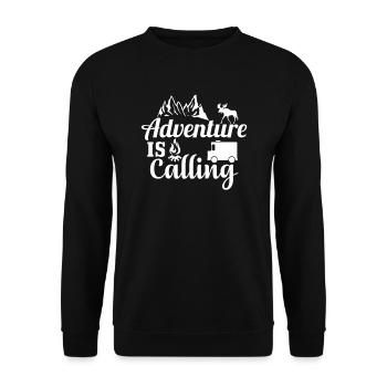 Wandern Natur Outdoor Berge - Unisex Pullover - Schwarz - Vorne - Alina (178cm) & Michal (187cm)