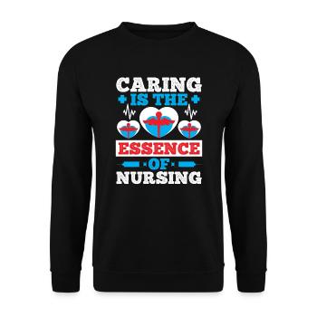La bienveillance est l’essence même d’une infirmière - Sweat-shirt Unisexe - noir - Devant - Alina (178cm) & Michal (187cm)