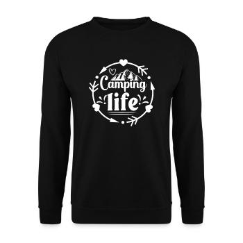 Camping Leben Wandershirt - Unisex Pullover - Schwarz - Vorne - Alina (178cm) & Michal (187cm)