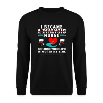Je suis infirmière en dialyse - Sweat-shirt Unisexe - noir - Devant - Alina (178cm) & Michal (187cm)
