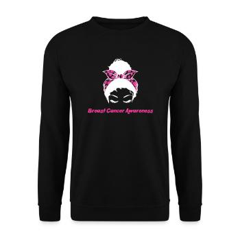 Messy Bun Awareness Cancer du sein - Sweat-shirt Unisexe - noir - Devant - Alina (178cm) & Michal (187cm)
