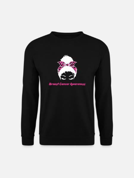 Messy Bun Awareness Brustkrebs - Unisex Pullover - Schwarz