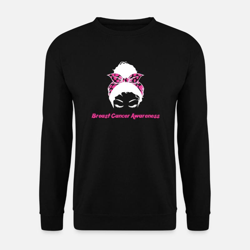 Messy Bun Awareness Brustkrebs - Unisex Pullover - Schwarz
