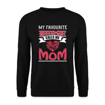 MY FAVORITE SISTER CALLS ME MOM - Unisex Sweatshirt - black - Front - Alina (178cm) & Michal (187cm)