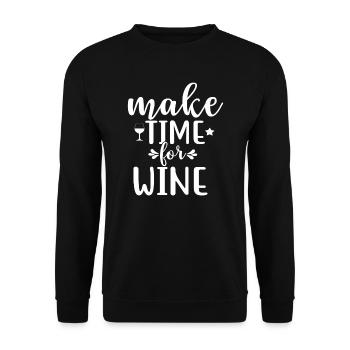 TAKE TIME FOR WINE - Unisex Sweatshirt - black - Front - Alina (178cm) & Michal (187cm)