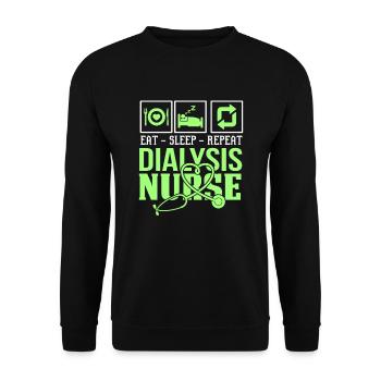 MANGER SOMMEIL INFIRMIÈRE RÉPÉTER - Sweat-shirt Unisexe - noir - Devant - Alina (178cm) & Michal (187cm)