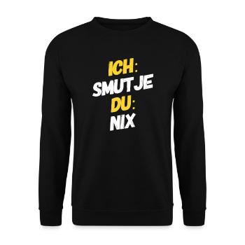 Ich Smutje Du Nix - Koch Segeln Motivation - Unisex Sweatshirt - black - Front - Alina (178cm) & Michal (187cm)