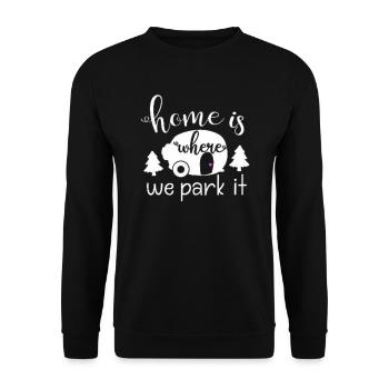 Vacances amoureux de la nature Camping dicton amusant - Sweat-shirt Unisexe - noir - Devant - Alina (178cm) & Michal (187cm)