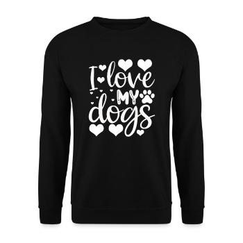 J’aime mes chiens - Sweat-shirt Unisexe - noir - Devant - Alina (178cm) & Michal (187cm)