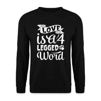 Liebe ist ein vierbeiniges Wort - Unisex Pullover - Schwarz - Vorne - Alina (178cm) & Michal (187cm)