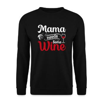 Mom needs some wine - Unisex Sweatshirt - black - Front - Alina (178cm) & Michal (187cm)