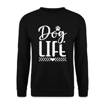 Dog Life - Unisex Sweatshirt - black - Front - Alina (178cm) & Michal (187cm)