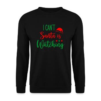 Je ne vois pas le motif norvégien du Père Noël - Sweat-shirt Unisexe - noir - Devant - Alina (178cm) & Michal (187cm)