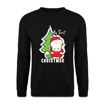 My first Christmas Norwegian pattern - Unisex Sweatshirt - black - Front - Alina (178cm) & Michal (187cm)