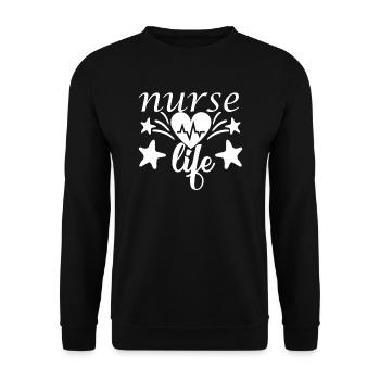 Nurse Life - Unisex Sweatshirt - black - Front - Alina (178cm) & Michal (187cm)