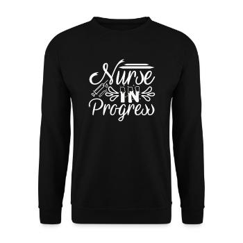 Nurse in Progress - Unisex Sweatshirt - black - Front - Alina (178cm) & Michal (187cm)