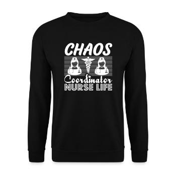 Chaos Coordinator Nurse - Unisex Sweatshirt - black - Front - Alina (178cm) & Michal (187cm)
