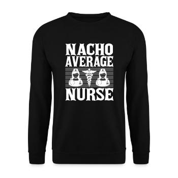 Nacho Average Nurse - Unisex Sweatshirt - black - Front - Alina (178cm) & Michal (187cm)