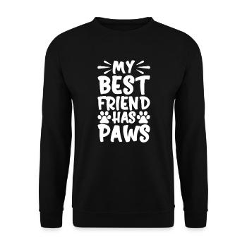 My best friend has paws - Unisex Sweatshirt - black - Front - Alina (178cm) & Michal (187cm)
