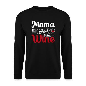 Maman a besoin de vin - Sweat-shirt Unisexe - noir - Devant - Alina (178cm) & Michal (187cm)