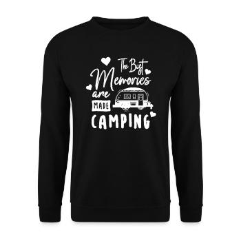 Camping Erinnerungen Urlaub - Unisex Pullover - Schwarz - Vorne - Alina (178cm) & Michal (187cm)