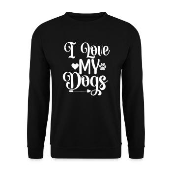 J’aime mes chiens - Sweat-shirt Unisexe - noir - Devant - Alina (178cm) & Michal (187cm)