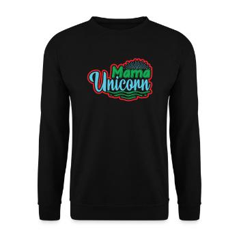 Mama Einhorn Licorne - Sweat-shirt Unisexe - noir - Devant - Alina (178cm) & Michal (187cm)