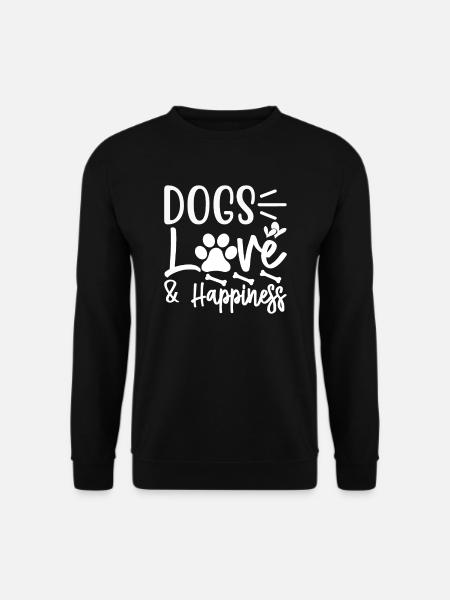 Dogs Love & Happiness - Unisex Pullover - Schwarz