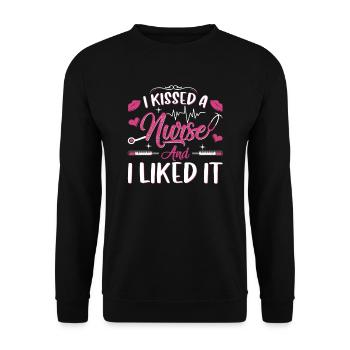 J’ai embrassé une infirmière - Sweat-shirt Unisexe - noir - Devant - Alina (178cm) & Michal (187cm)