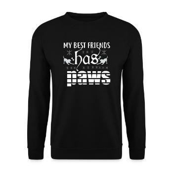 My best friend has paws - Unisex Sweatshirt - black - Front - Alina (178cm) & Michal (187cm)