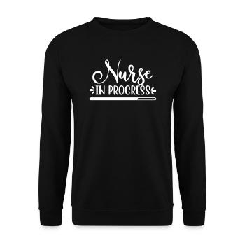 Nurse in work - Unisex Sweatshirt - black - Front - Alina (178cm) & Michal (187cm)