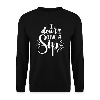 Wein Ich gebe keinen Schluck - Unisex Pullover - Schwarz - Vorne - Alina (178cm) & Michal (187cm)