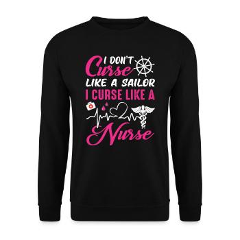 Curse like a nurse - Unisex Sweatshirt - black - Front - Alina (178cm) & Michal (187cm)