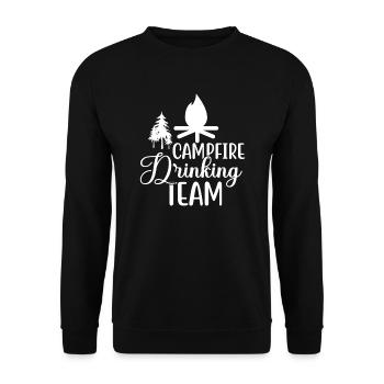 Campfire Drinking Team Hiking Shirt - Unisex Sweatshirt - black - Front - Alina (178cm) & Michal (187cm)