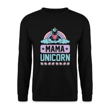 Mama Einhorn Licorne - Sweat-shirt Unisexe - noir - Devant - Alina (178cm) & Michal (187cm)