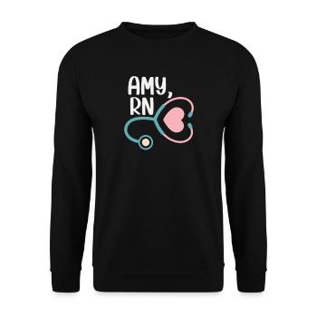 Nurse Amy RN - Unisex Sweatshirt - black - Front - Alina (178cm) & Michal (187cm)